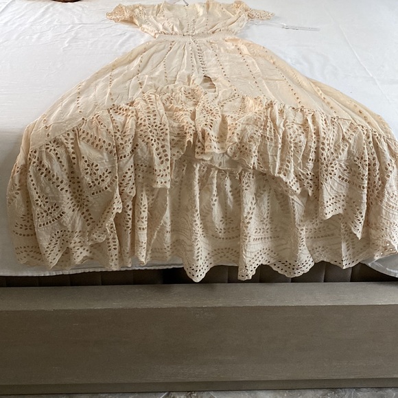 YFB - Young Fabulous & Broke Eyelet Asymmetrical Hem Costa Dress in Cream NWT - Picture 2 of 12